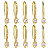 20Pcs Brass Micro Pave Clear Cubic Zirconia Earring Hooks ZIRC-SZ0005-09-1