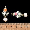 Handmade Porcelain with 304 Stainless Steel Pendants PALLOY-JF05933-3