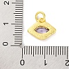 Rack Plating Brass Micro Pave Cubic Zirconia Charms KK-F881-04G-4