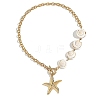 Bohemian Ocean Starfish Alloy Pendant Natural Shiva Eye Shell Beaded Iron Chain Necklaces for Women WG4CCD0-02-3