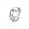 304 Stainless Steel Irregular Cuff Ring RJEW-N038-039P-3