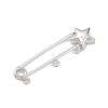 Star Brass Brooch Findings KK-Z132-01P-02-2
