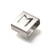 Letter Style 304 Stainless Steel Square Slide Charms STAS-L132-22M-2