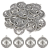 40Pcs Tibetan Style Hollow Alloy Pendants TIBEP-FH0001-29AS-1