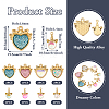 16Pcs 8 Styles Resin Pendants RESI-TA0002-14-4