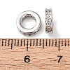 Brass Micro Pave Clear Cubic Zirconia European Beads KK-A279-17P-3