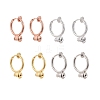8Pcs 4 Colors Brass Clip-on Hoop Earring Converters Findings KK-ZZ0001-12-1