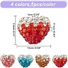 20Pcs 4 Colors Polymer Clay Rhinestone Beads RB-AR0003-17-2
