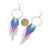 Glass Tassel Dangle Earrings EJEW-C129-01-3