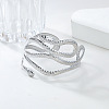 Snake Alloy Cuff Torque Bangles for Women BJEW-K260-01P-1