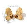 304 Stainless Steel with Natural Tiger Eye Stud Earrings FS-WG1A0AA-06-1