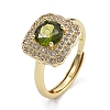 Adjustable Rack Plating Brass Micro Pave Cubic Zirconia Finger Rings for Women RJEW-M028-45G-2