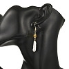 Natural Amber & Baroque Pearl Keshi Pearl Dangle Earrings EJEW-JE07360-02-2