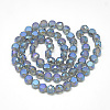 Frosted Electroplate Glass Beads Strands X-EGLA-S147-8mm-04-2