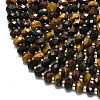 3-Color Dyed Natural Tiger Eye Beads Strands G-P573-A36-01-3