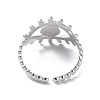 Non-Tarnish 304 Stainless Steel Open Cuff Ring Components X-STAS-F301-01P-3