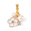 Alloy Rhinestone & ABS Plastic Pearl Enamel Pendants PALLOY-JF05927-1