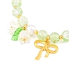 Imitation Pearl Glass & Acrylic Round Beaded Stretch Bracelets BJEW-JB10083-02-2