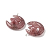 Natural Strawberry Quartz Pendants G-Z086-01P-21-2
