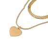 2Pcs 2 Style Ion Plating(IP) 304 Stainless Steel Heart Pendant Necklaces Set NJEW-G090-06G-1