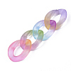 Spray Painted Two Tone Transparent Acrylic Linking Rings OACR-S036-001A-N-4