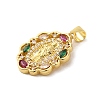 Rack Plating Brass Micro Pave Colorful Cubic Zirconia Pendants KK-G488-10G-2