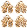 10Pcs Brass Pendants Rhinestone Settings KK-BBC0014-39-1