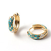 Flower Enamel Hoop Earrings EJEW-G290-03G-E-3