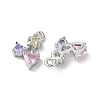 Brass Micro Pave Cubic Zirconia Charms X-KK-F872-21P-2