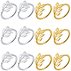 16Pcs 2 Colors Leaf Alloy Napkin Rings AJEW-GF0013-15-1