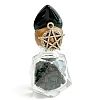 Glass Polygon Pendant with Natural Obsidian Chips Inside PW-WG47133-02-1