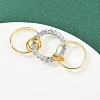 Brass Micro Pave Cubic Zirconia Finger Rings RJEW-D325-01PG-03-3