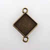 Vintage Tibetan Alloy Rhombus Cabochon Connector Bezel Settings TIBE-M016-03AB-NF-1