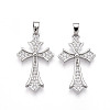 Brass Micro Pave Cubic Zirconia Pendants KK-N257-31P-1