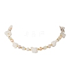 Electroplated Natural Druzy Agate & Natural Cultured Freshwater Pearl & Electroplate Glass Beaded Necklaces NJEW-JN06569-2