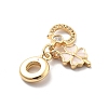 Rack Plating Brass Clear Cubic Zirconia European Dangle Charms KK-Q017-28G-2