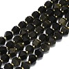 Natural Golden Sheen Obsidian Beads Strands G-I376-A51-01-1