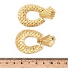 304 Stainless Steel Oval Dangle Stud Earrings EJEW-K268-40G-5