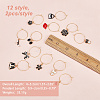 24Pcs 12 Style Alloy Enamel & Rhinestone & ABS Plastic Imitation Pearl Wine Glass Charms AJEW-AB00050-2