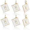 10Pcs Rack Plating Brass Enamel Pendants KK-BBC0020-60G-01-5