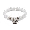 Electroplated Natural Lava Rock & Crackle Quartz Round Beads Energy Stretch Bracelets Set BJEW-JB06970-6