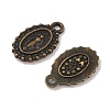 Oval Tibetan Style Alloy Charms TIBEP-D090-AB-NR-2