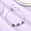 Adjustable Natural Cultured Freshwater Pearl Slider Bracelets KK-BJEW-JB14102-02-1