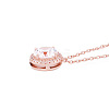 TINYSAND 925 Sterling Silver Round Cubic Zirconia Pendant Necklace TS-N025-RG-18-2