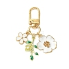 Flower Alloy Enamel Pendant Decorations HJEW-JM02803-04-2