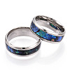 201 Stainless Steel Wide Band Finger Rings RJEW-T005-11-07-3