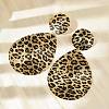 Leopard Print Alloy Dangle Stud Earrings EJEW-K304-01A-G-2