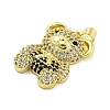 Brass Micro Pave Clear Cubic Zirconia Pendants KK-R159-12G-02-2