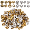 240Pcs 8 Styles Tibetan Style Alloy Flower Bead Caps FIND-SP0001-63-1