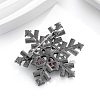 Christmas Snowflake Zinc Alloy Rhinestone  Brooches PW-WG3DC98-01-3